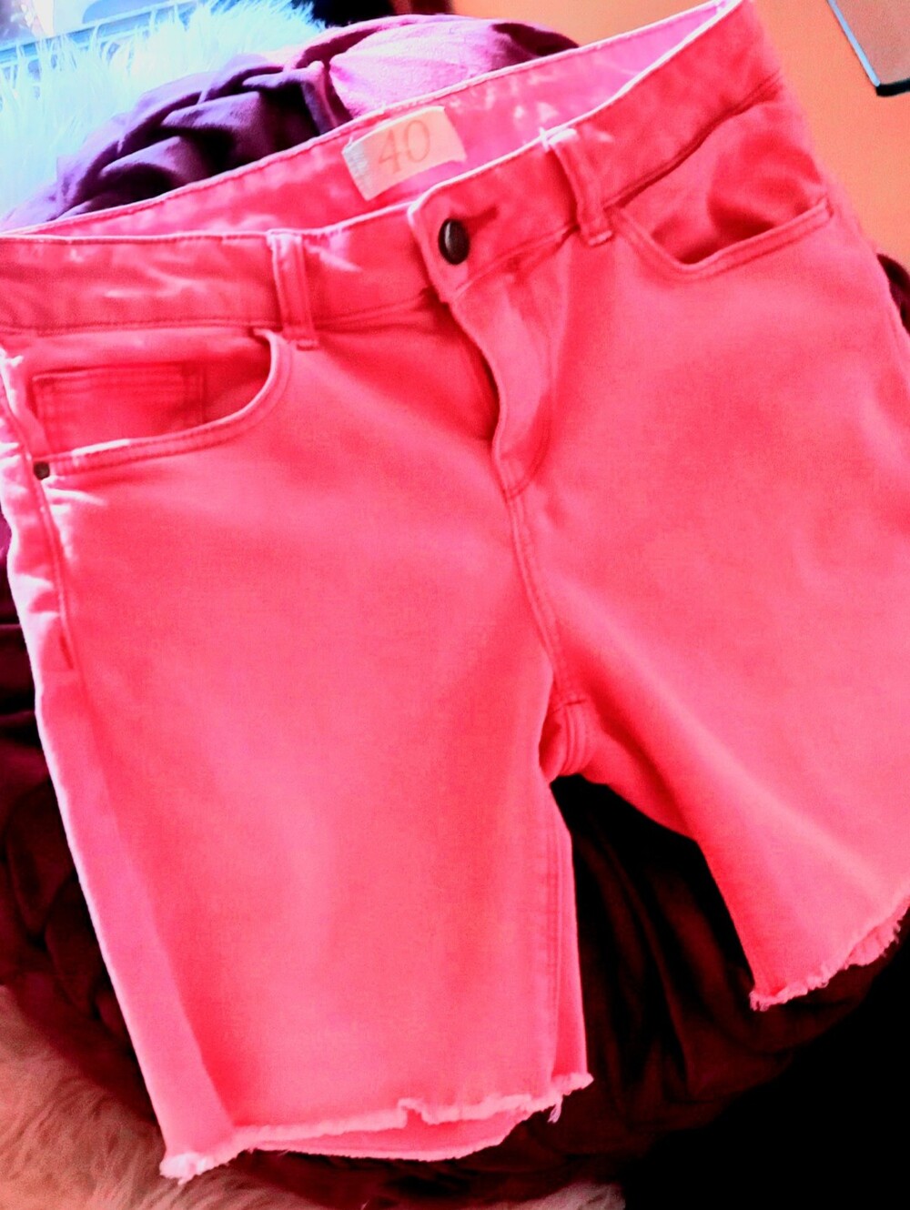 Zara Coral Pink Denim Shorts